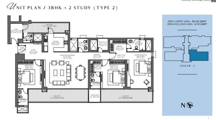 3BHK+2Study